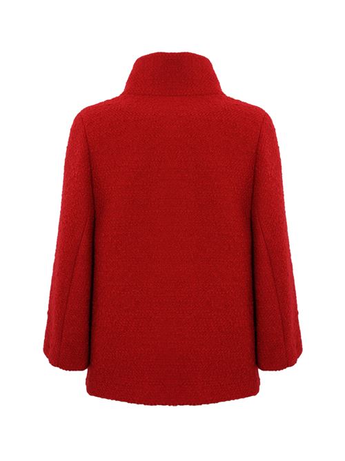 Cappa con gancio in lana boucle' rosso FAY | NAW12494490 WIDR400